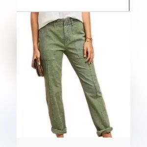 Anthropologie The Wanderer green leaf print utility pant sz 28